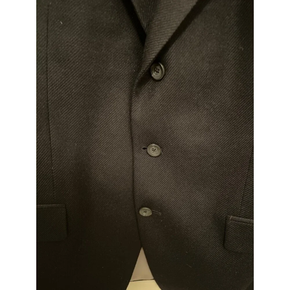 Peerless Couture Mens Black Blazer Jacket 42R Cashmere & Silk Blend Made In Cana